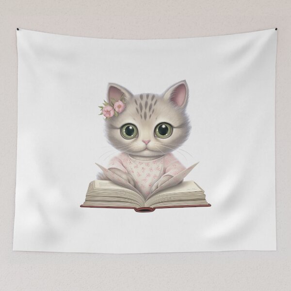 Item preview, Little Kitty Reading a Book designed and sold by Longitscares.