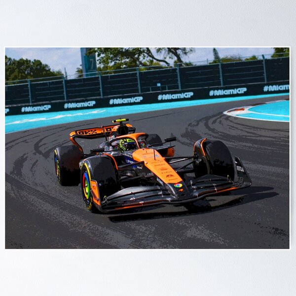 Artikel-Vorschau von Lando Norris auf dem Weg zu seinem ersten Sieg beim Grand Prix von Miami 2024, designt und verkauft von Rodissimus1984.