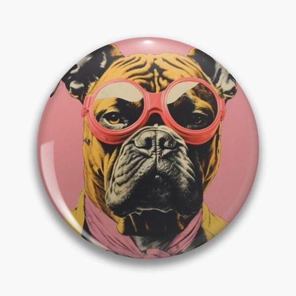 Item preview, Retro Boxer Dog in Goggles and Yellow Jacket designed and sold by luvandsocial.