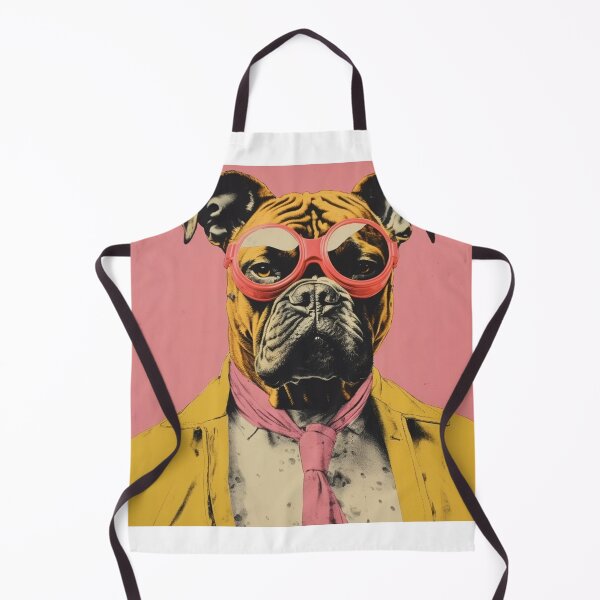 Item preview, Retro Boxer Dog in Goggles and Yellow Jacket designed and sold by luvandsocial.