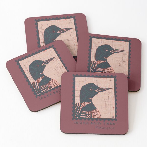 Item preview, Loon stamp red designed and sold by BehindBoe.