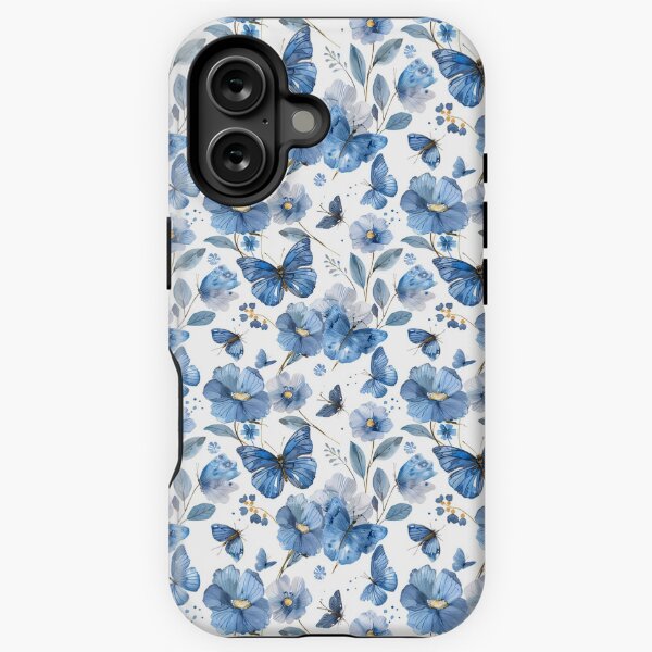 Item preview, Delicate blue floral watercolor pattern designed and sold by DigitEssentials.