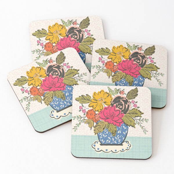 Item preview, Bright whimsical flowers in vase, playful florals by Terri Conrad designed and sold by Terri Conrad.