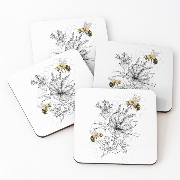 Item preview, Bees and flowers tattoo designed and sold by Anydem.