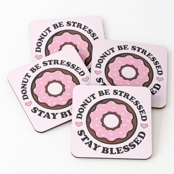 Item preview, Donut Be Stressed Stay Blessed | Pink Glazed Donut designed and sold by PearlMoonGrapes.