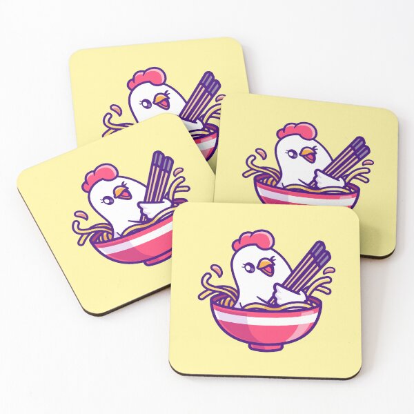 Item preview, "Noodle Hen: Cute Cartoon Chicken Ramen Vector Icon" designed and sold by hjian8219.