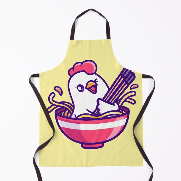 Item preview, "Noodle Hen: Cute Cartoon Chicken Ramen Vector Icon" designed and sold by hjian8219.