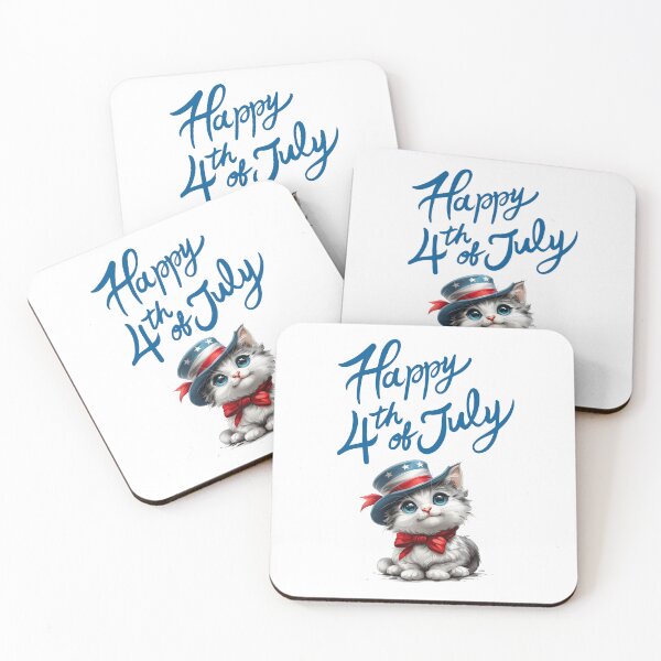 Item preview, Happy Fourth of July Cute Kitten Cat Patriotic designed and sold by CarpanaBay.