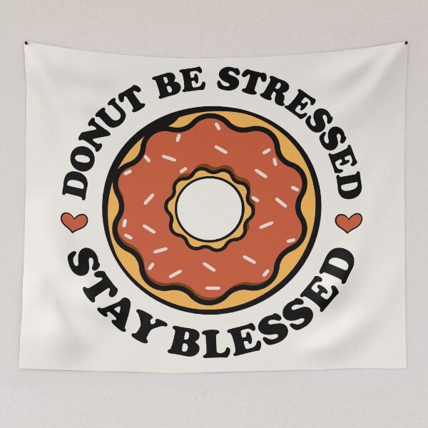 Item preview, Donut Be Stressed Stay Blessed | Orange Glazed Donut designed and sold by PearlMoonGrapes.