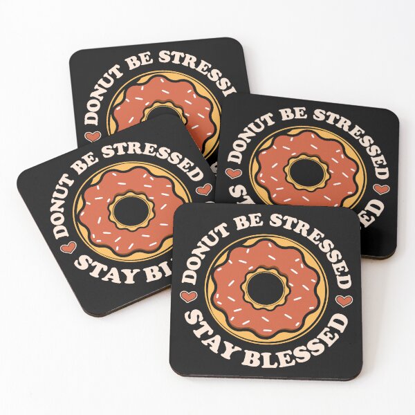 Item preview, Donut Be Stressed Stay Blessed | Orange Glazed Donut - Black designed and sold by PearlMoonGrapes.