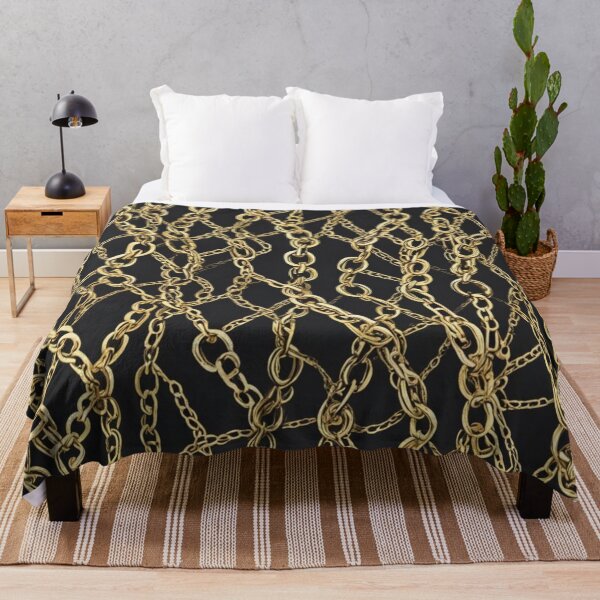 Item preview, Abstract Gold Chains on Black Pattern designed and sold by calibrit.