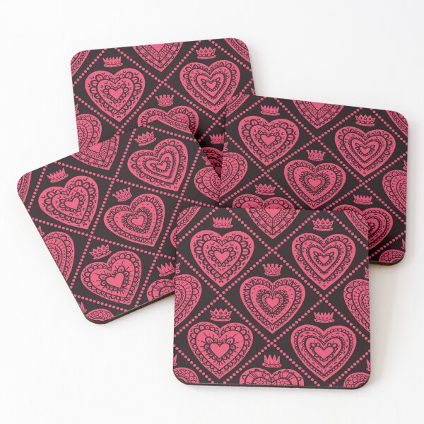 Item preview, Royal ruby red hearts and crowns  designed and sold by Inkworthy.