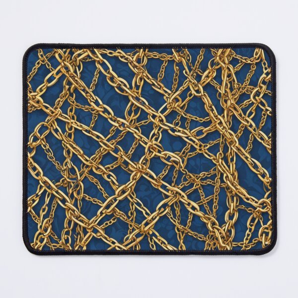 Item preview, Abstract Gold Chains on Blue Pattern designed and sold by calibrit.