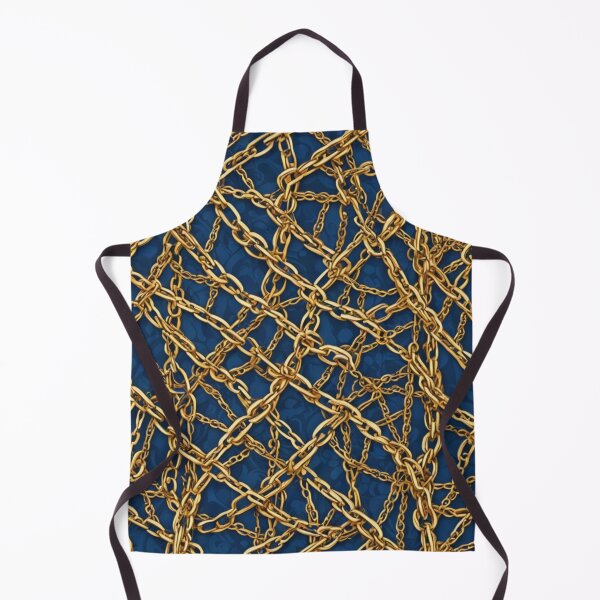 Item preview, Abstract Gold Chains on Blue Pattern designed and sold by calibrit.