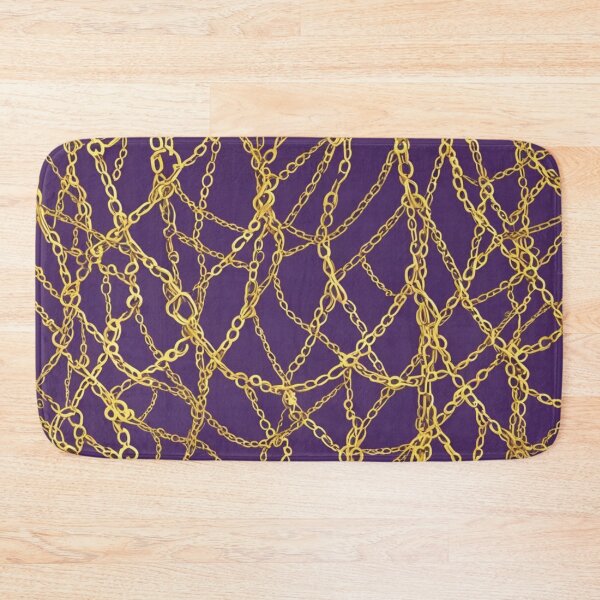 Item preview, Abstract Gold Chains on Purple Pattern designed and sold by calibrit.