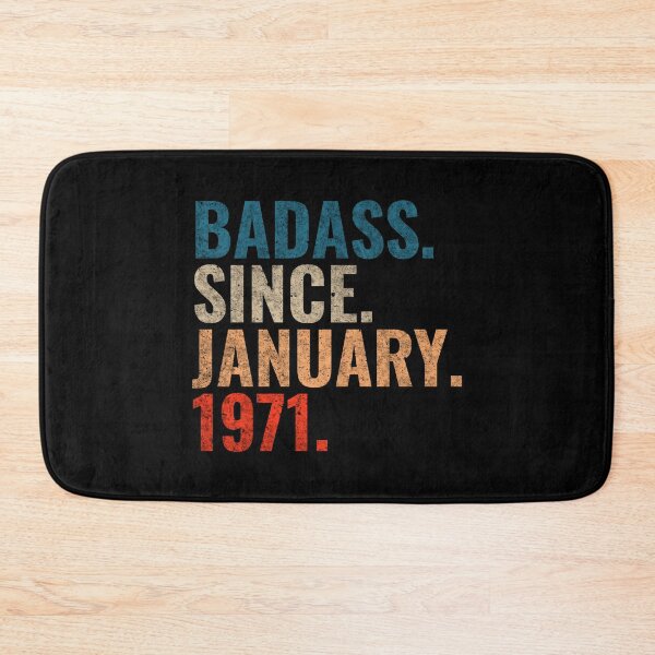 Item preview, Badass since January 1971 Vintage 1971 birthday gift distress design designed and sold by Teelogic.