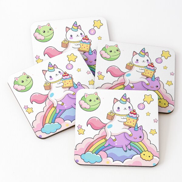 Item preview, Kawaii Cat's Enchanted Ride on a Magical Unicorn designed and sold by omerfdln34.