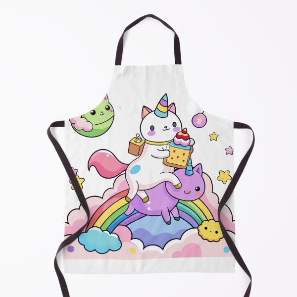 Item preview, Kawaii Cat's Enchanted Ride on a Magical Unicorn designed and sold by omerfdln34.