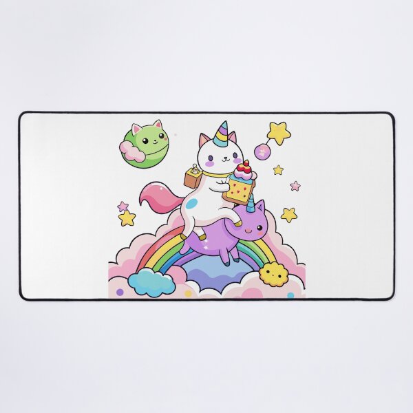 Item preview, Kawaii Cat's Enchanted Ride on a Magical Unicorn designed and sold by omerfdln34.