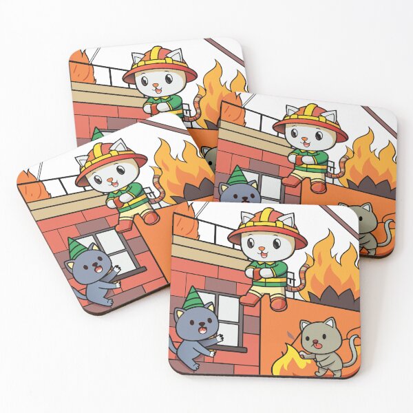 Item preview, Kitty Firefighter Saving Stranded Animals designed and sold by omerfdln34.