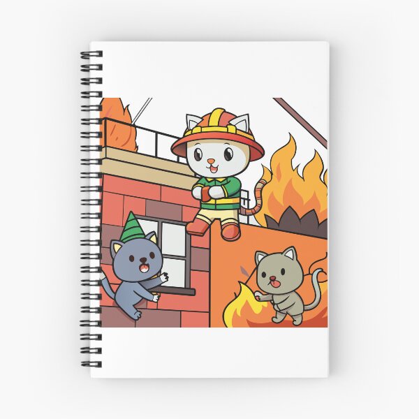 Item preview, Kitty Firefighter Saving Stranded Animals designed and sold by omerfdln34.