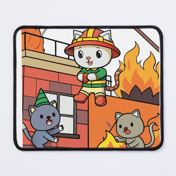 Item preview, Kitty Firefighter Saving Stranded Animals designed and sold by omerfdln34.