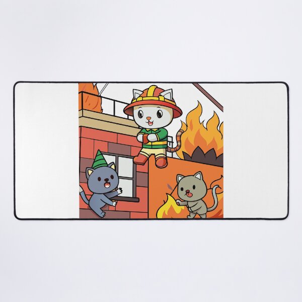Item preview, Kitty Firefighter Saving Stranded Animals designed and sold by omerfdln34.