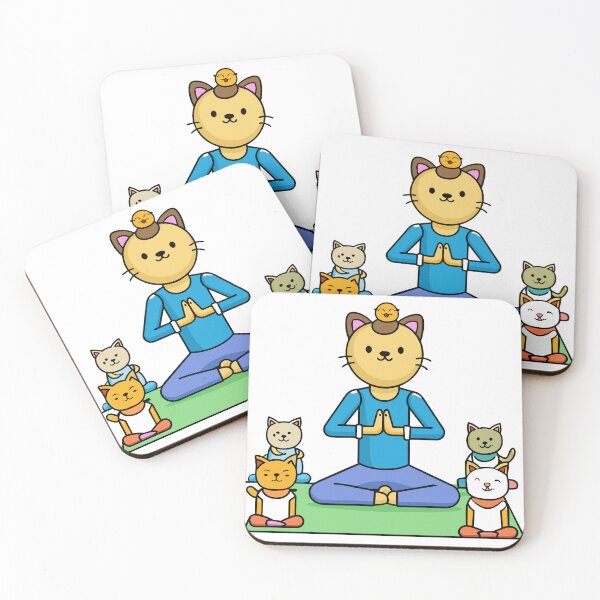 Item preview, Kitty Yoga Instructor Guides a Class of Tiny Animal Yogis designed and sold by omerfdln34.