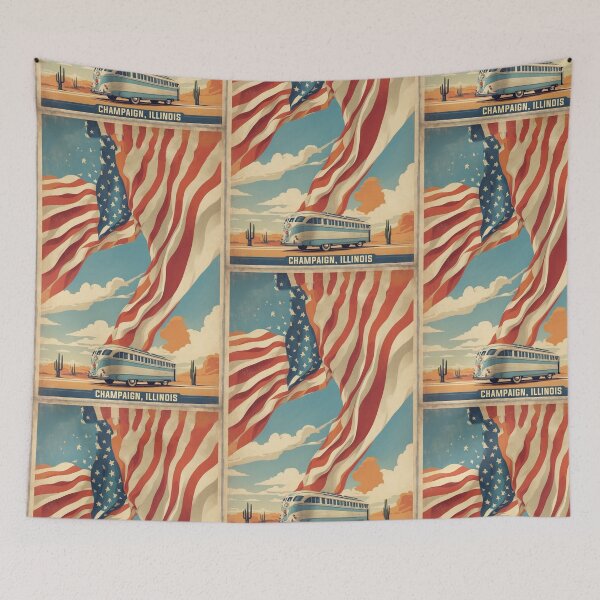 Item preview, Champaign Illinois USA Vintage Travel Tourism  designed and sold by TravelersGems.
