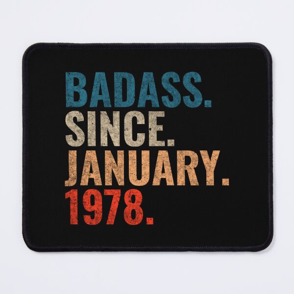 Item preview, Badass since January 1978 Vintage 1978 birthday gift distress design designed and sold by Teelogic.
