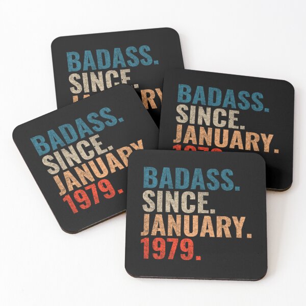 Item preview, Badass since January 1979 Vintage 1979 birthday gift distress design designed and sold by Teelogic.