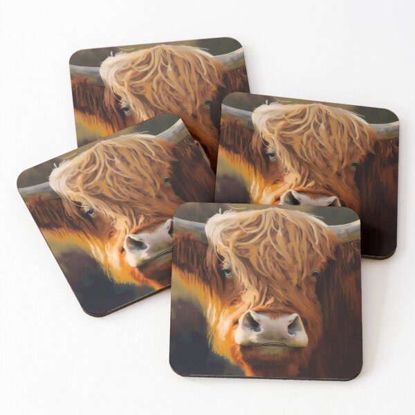 Item preview, Highland cow painting close up face designed and sold by Neonmountain.