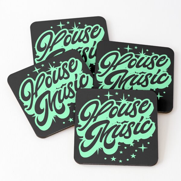 Item preview, HOUSE MUSIC  - Signature And Stars (black/mint green)  designed and sold by Discothreadz.