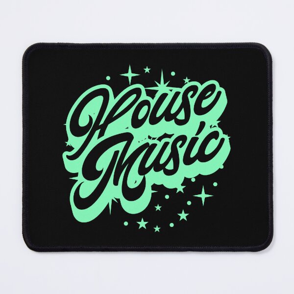 Item preview, HOUSE MUSIC  - Signature And Stars (black/mint green)  designed and sold by Discothreadz.