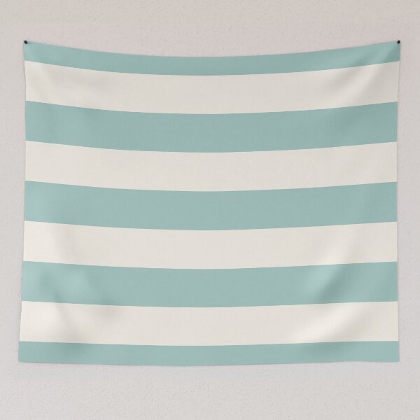 Item preview, Turquoise and cream nautical stripes designed and sold by Home Cyn Home.