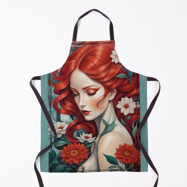 Item preview, Geometric redhead woman portrait, expressionist art designed and sold by lonelymoony.