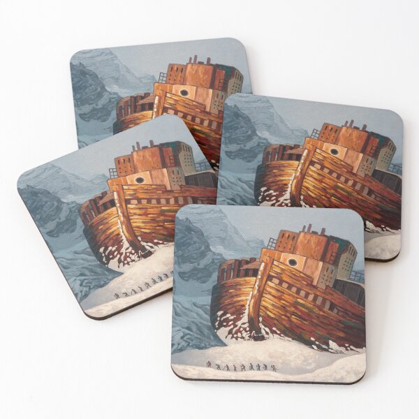Item preview, Snow mountain shipwreck fantasy oil painting designed and sold by Yue Zeng Art Studio.