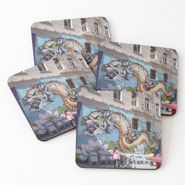 Item preview, San Francisco, California Chinatown Tiger Lily Street Art  designed and sold by bayviewmedia.