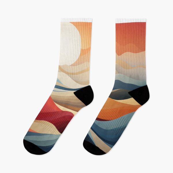 Item preview, Layered Abstract Sunset and Waves Landscape designed and sold by Retrocranio.