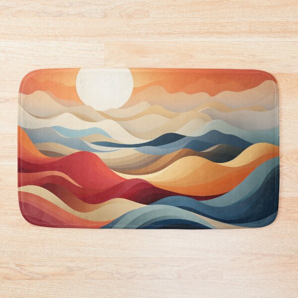 Item preview, Layered Abstract Sunset and Waves Landscape designed and sold by Retrocranio.
