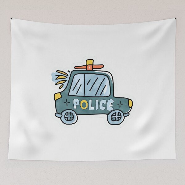 Item preview, Cool Watercolor Police Car with Flashing Lights designed and sold by NiftyWrx.