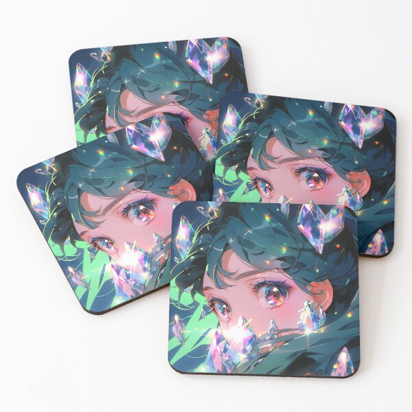 Item preview, Radiant Teal Crystal Sparkle Anime Girl designed and sold by bubblegoth.