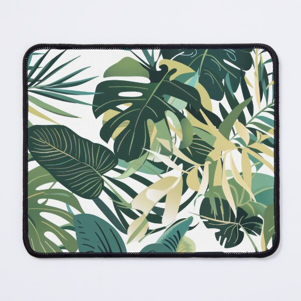 Item preview, Green Tropical Leaves Pattern designed and sold by Retrocranio.