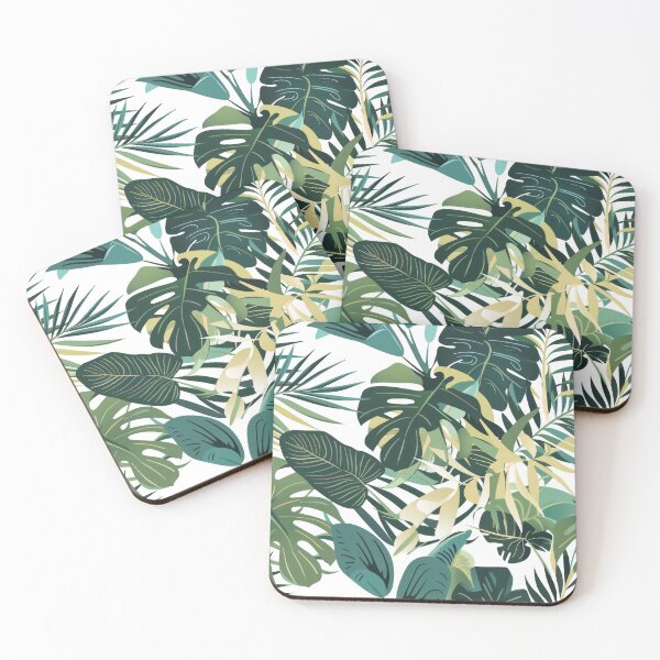 Item preview, Green Tropical Leaves Pattern designed and sold by Retrocranio.