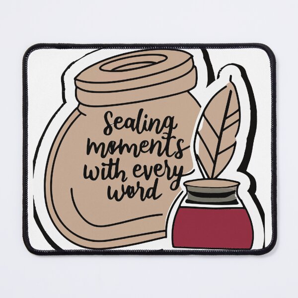 Item preview, Calligraphy Quill & Inkpot - Sealing Moments Quote designed and sold by NiftyWrx.