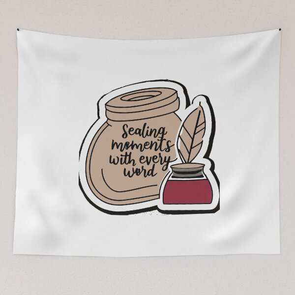 Item preview, Calligraphy Quill & Inkpot - Sealing Moments Quote designed and sold by NiftyWrx.