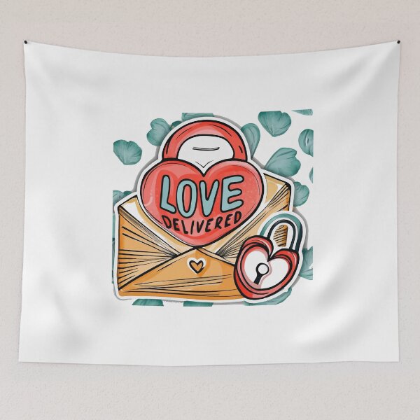 Item preview, Love Delivered Watercolor Heart Lock Design designed and sold by NiftyWrx.