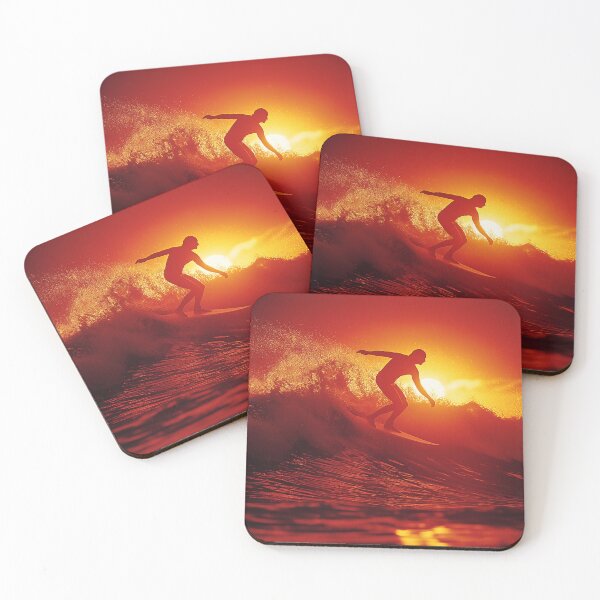 Item preview, Crimson Wave Rider - Sunset Surfing Brilliance designed and sold by Tsurfinculture.