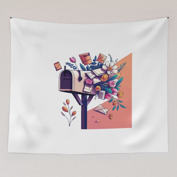 Item preview, Overflowing Mailbox with Letters & Flowers Digital Art designed and sold by NiftyWrx.