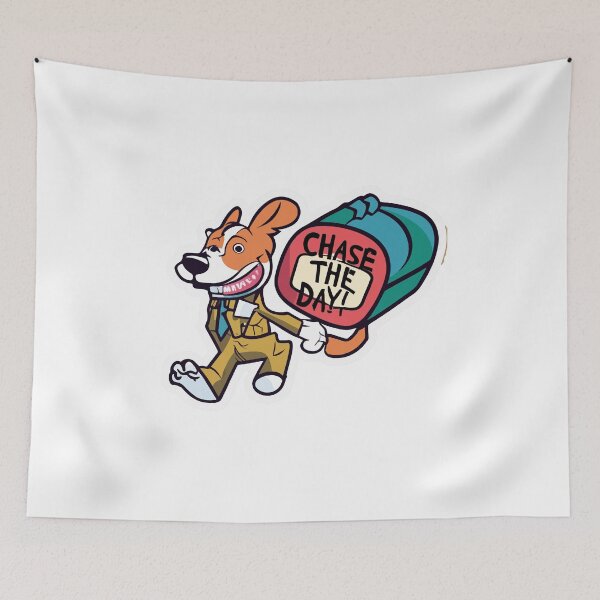 Item preview, Chase the Day - Playful Dog and Postman Anime Design designed and sold by NiftyWrx.